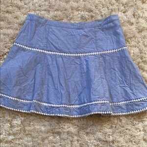 White House Black Market Blue Tiered Skater Mini Skirt